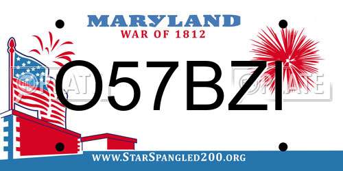 O57BZI Maryland License Plate