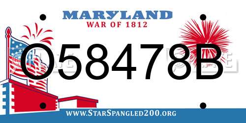 O58478B Maryland License Plate