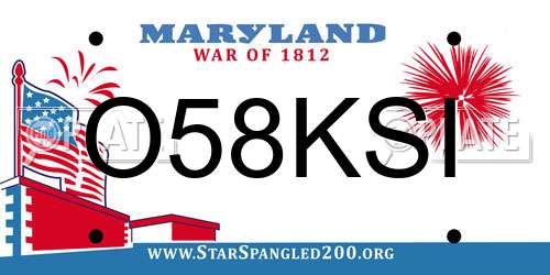 O58KSI Maryland License Plate