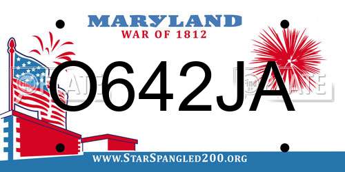 O642JA Maryland License Plate