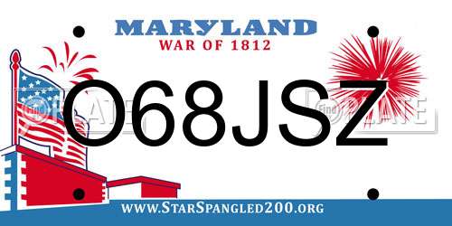 O68JSZ Maryland License Plate