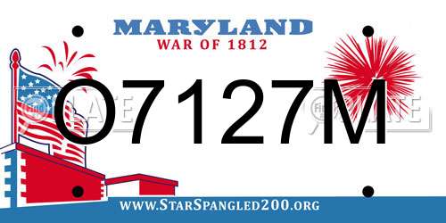 O7127M Maryland License Plate