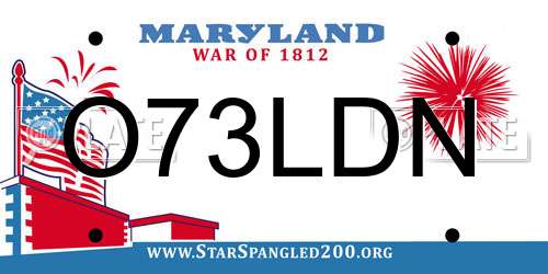 O73LDN Maryland License Plate