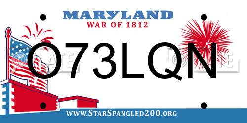 O73LQN Maryland License Plate
