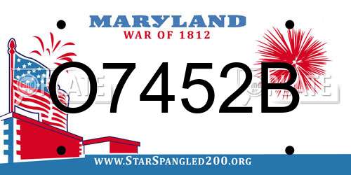 O7452B Maryland License Plate