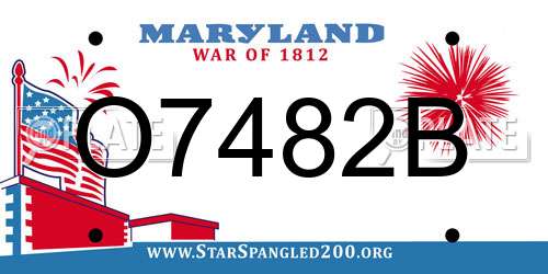 O7482B Maryland License Plate