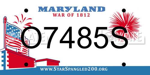 O7485S Maryland License Plate