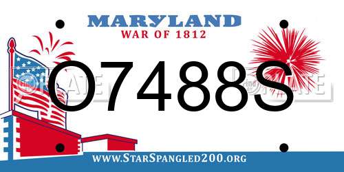 O7488S Maryland License Plate