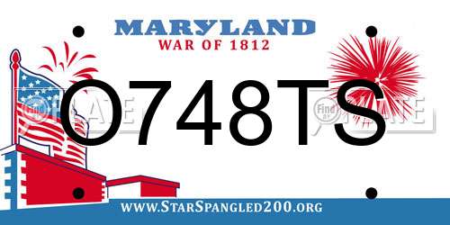 O748TS Maryland License Plate