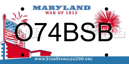 O74BSB Maryland License Plate