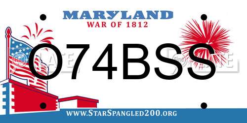 O74BSS Maryland License Plate