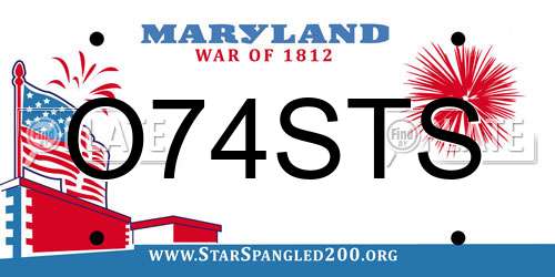 O74STS Maryland License Plate