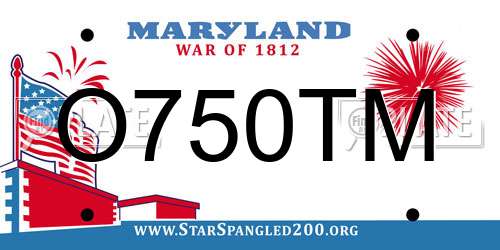 O750TM Maryland License Plate