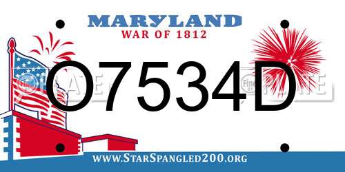 O7534D Maryland License Plate