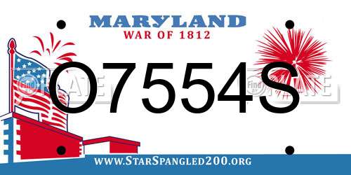 O7554S Maryland License Plate