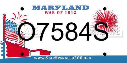 O7584S Maryland License Plate