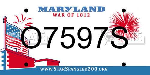O7597S Maryland License Plate