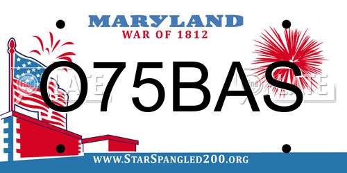 O75BAS Maryland License Plate