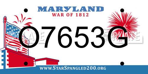 O7653G Maryland License Plate