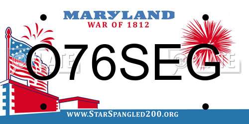 O76SEG Maryland License Plate