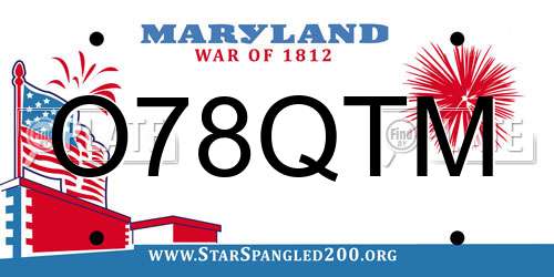 O78QTM Maryland License Plate