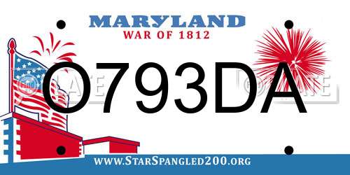 O793DA Maryland License Plate