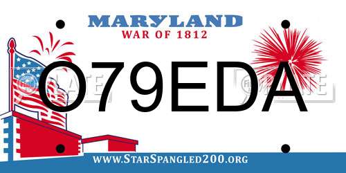 O79EDA Maryland License Plate