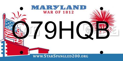 O79HQB Maryland License Plate