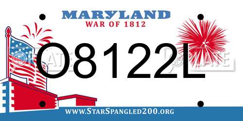 O8122L Maryland License Plate