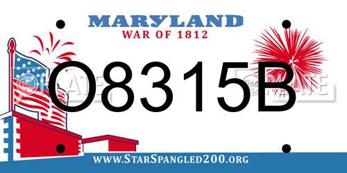 O8315B Maryland License Plate