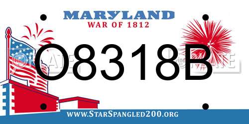 O8318B Maryland License Plate