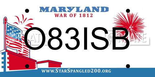 O83ISB Maryland License Plate