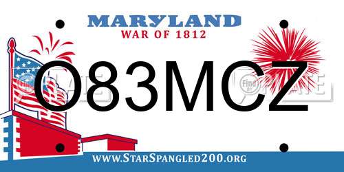 O83MCZ Maryland License Plate