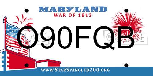 O90FQB Maryland License Plate