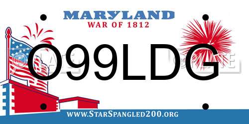 O99LDG Maryland License Plate