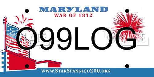O99LOG Maryland License Plate
