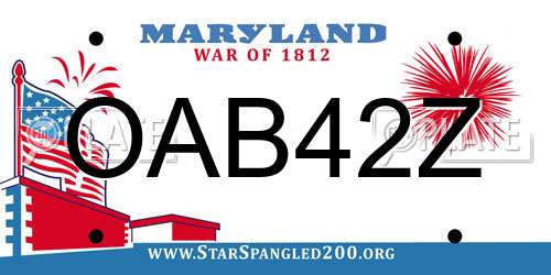OAB42Z Maryland License Plate