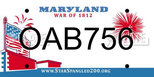 OAB756 Maryland License Plate