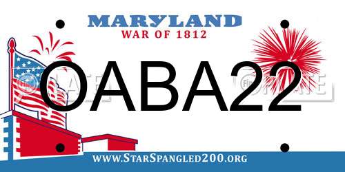 OABA22 Maryland License Plate