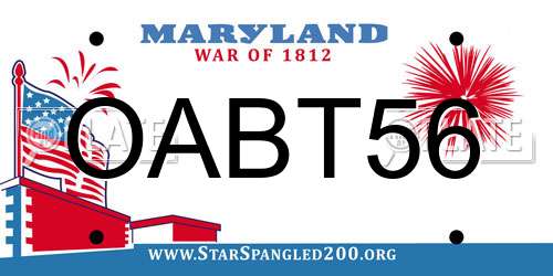 OABT56 Maryland License Plate