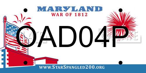 OAD04P Maryland License Plate
