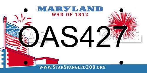 OAS427 Maryland License Plate