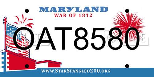 OAT8580 Maryland License Plate