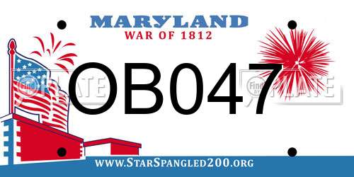 OB047 Maryland License Plate
