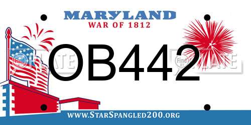 OB442 Maryland License Plate