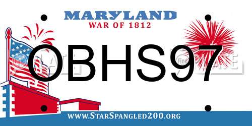 OBHS97 Maryland License Plate