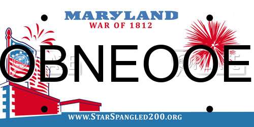 OBNEOOE Maryland License Plate