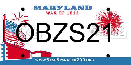 OBZS21 Maryland License Plate