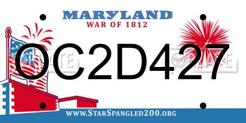 OC2D427 Maryland License Plate