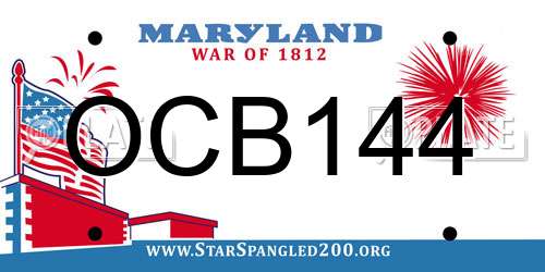 OCB144 Maryland License Plate
